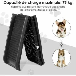 GOPLUS Rampe Pour Animaux De Compagnie Pliable En Plastique, Rampe D’Accès Pour Animaux, Voiture, Surface Antidérapante, Légère Et Transport Facile, Charge 75KG, 155 X 39 X 15CM -Cage, caisse et transport pour chien Soldes 40243135 4