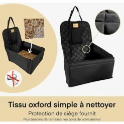 BARES Siège Auto Panier Pour Chien En Tissu Imperméable Protection Couverture Protège Banquette Voiture Avec Ceinture Universel Coussin Gourde Gamelle Pour Friandise Accessoire Pour Chien Chiot Chat -Cage, caisse et transport pour chien Soldes 40294897 5