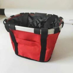 THSINDE Velo Panier Pliable Velo Guidon Panier Degagement Rapide Velo Chien Chat Sac De Transport, Rouge