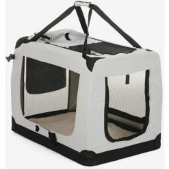 BELLA PET Sac De Transport En Tissu Pliable Pour Chiens Et Chats De Taille Moyenne 78x53,5x58cm Oliver XL | Gris -Cage, caisse et transport pour chien Soldes 40467673 4