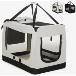 BELLA PET Sac De Transport Pliable Pour Chien De Grande Taille 85,5x55,5x64cm Oliver XXL | Gris