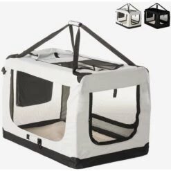 BELLA PET Sac De Transport En Tissu Pliable Pour Animaux De Grande Taille 95,5x63x65cm Oliver XXXL | Gris