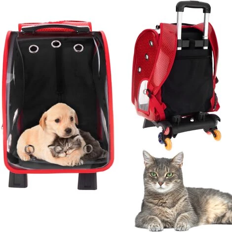 PrimeMatik - Sac à Dos à Roulettes Pour Le Transport D'animaux Domestiques, De Chats Et De Chiens 3 PrimeMatik - Sac à Dos à Roulettes Pour Le Transport D'animaux Domestiques, De Chats Et De Chiens – Image 3