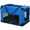 [pro.tec] Cage De Transport Pour Chien Box De Transport Pour Chien Chenil Polyester Pliant Bleu Taille XXL