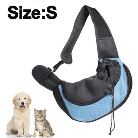 LONGZIMING Pet Sling Carrier, Petit Chien Chat Sling Sac De Transport Pour Animaux De Compagnie Sûr Réversible Confortable Lavable En Machine Poche Réglable Simple Épaule, S, Bleu Clair 1 LONGZIMING Pet Sling Carrier, Petit Chien Chat Sling Sac De Transport Pour Animaux De Compagnie Sûr Réversible Confortable Lavable En Machine Poche Réglable Simple Épaule, S, Bleu Clair