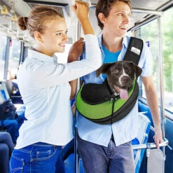 LONGZIMING Pet Sling Carrier, Petit Chien Chat Sling Sac De Transport Pour Animaux De Compagnie Sûr Réversible Confortable Lavable En Machine Poche Réglable Simple Épaule, L, Vert -Cage, caisse et transport pour chien Soldes 41348711 3