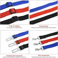 ECHOO Ceintures De Sécurité Pour Chiens, Ceinture De Sécurité Réglable Pour Animaux De Compagnie, Chat Et Voiture -Cage, caisse et transport pour chien Soldes 41379139 3