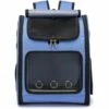 ECHOO Sac A Dos Transport Chien,Sac à Dos Pour Animal De Compagnie Pliable,Bandoulière Réglable,Tapis En Laine Lavable,Respirant Sac à Dos De Transport Pour Chat Pour Randonnée Camping Plein Air，Bleu