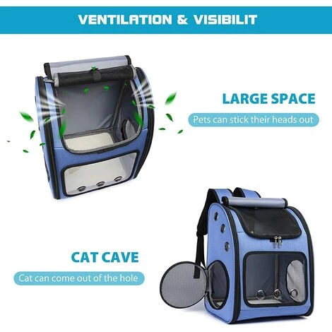 ECHOO Sac A Dos Transport Chien,Sac à Dos Pour Animal De Compagnie Pliable,Bandoulière Réglable,Tapis En Laine Lavable,Respirant Sac à Dos De Transport Pour Chat Pour Randonnée Camping Plein Air,Bleu 3 ECHOO Sac A Dos Transport Chien,Sac à Dos Pour Animal De Compagnie Pliable,Bandoulière Réglable,Tapis En Laine Lavable,Respirant Sac à Dos De Transport Pour Chat Pour Randonnée Camping Plein Air,Bleu – Image 3