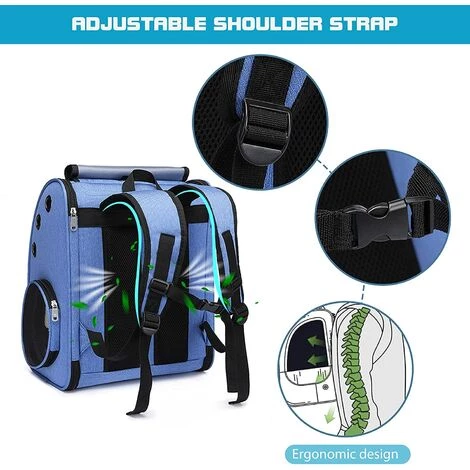 ECHOO Sac A Dos Transport Chien,Sac à Dos Pour Animal De Compagnie Pliable,Bandoulière Réglable,Tapis En Laine Lavable,Respirant Sac à Dos De Transport Pour Chat Pour Randonnée Camping Plein Air,Bleu 4 ECHOO Sac A Dos Transport Chien,Sac à Dos Pour Animal De Compagnie Pliable,Bandoulière Réglable,Tapis En Laine Lavable,Respirant Sac à Dos De Transport Pour Chat Pour Randonnée Camping Plein Air,Bleu – Image 4
