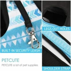 ECHOO Sacs à Dos Pour Chiens Sacs Ventral De Transport Pour Chat Sac De Voyage Pour Chien Petit Transporteur Porte Chien Ventral，Bleu，M -Cage, caisse et transport pour chien Soldes 41379504 3