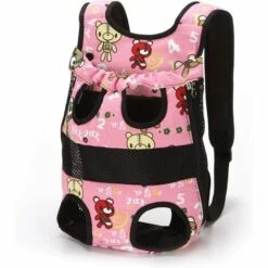 ECHOO Sacs à Dos Pour Chiens Sacs Ventral De Transport Pour Chat Sac De Voyage Pour Chien Petit Transporteur Porte Chien Ventral，Rose，M