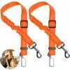 LONGZIMING Ceinture De Sécurité Pour Chien, 2 Paquets De Ceinture De Sécurité Réglable Pour Voiture Pour Animaux De Compagnie, Harnais De Voiture Pour Chien élastique Et Durable, Ceinture De Sécurité Pour Véhicule En Nylon Réfléchissant Pour Petit Chien De Grande Ta