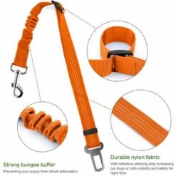 LONGZIMING Ceinture De Sécurité Pour Chien, 2 Paquets De Ceinture De Sécurité Réglable Pour Voiture Pour Animaux De Compagnie, Harnais De Voiture Pour Chien élastique Et Durable, Ceinture De Sécurité Pour Véhicule En Nylon Réfléchissant Pour Petit Chien De Grande Ta -Cage, caisse et transport pour chien Soldes 41468230 4