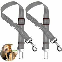 LONGZIMING Ceinture De Sécurité Pour Chien, 2 Paquets De Ceinture De Sécurité Réglable Pour Voiture Pour Animaux De Compagnie, Harnais De Voiture Pour Chien élastique Et Durable, Ceinture De Sécurité Pour Véhicule En Nylon Réfléchissant Pour Petit, Moyen Grand Chien