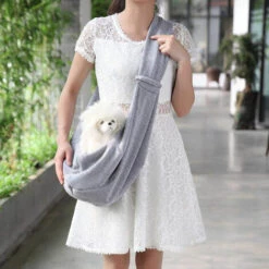 LONGZIMING Porte-bébé Pour Chien Et Chat - Sac De Papoose Réversible Mains Libres Pour Animaux De Compagnie - Réglable - Conception Souple Et Fourre-tout - Convient Aux Chiots, Petits Chiens Et Chats Pour Les Voyages En Plein Air, Gris -Cage, caisse et transport pour chien Soldes 41658656 3