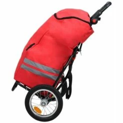 ASUPERMALL Remorque De Velo Pliable Avec Sac D'epicerie Rouge Et Noir -Cage, caisse et transport pour chien Soldes 42731323 4
