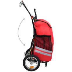 ASUPERMALL Remorque De Velo Pliable Avec Sac D'epicerie Rouge Et Noir -Cage, caisse et transport pour chien Soldes 42731323 5
