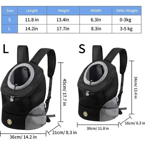 Sac à Dos Pour Chien Macaron, Transporteur Pour Animaux De Compagnie Portable Et Confortable, Sac De Transport Pour Animaux De Compagnie Pour Le Vélo, La Randonnée, Les Voyages, Le Shopping (S, Noir) 2 Sac à Dos Pour Chien Macaron, Transporteur Pour Animaux De Compagnie Portable Et Confortable, Sac De Transport Pour Animaux De Compagnie Pour Le Vélo, La Randonnée, Les Voyages, Le Shopping (S, Noir) – Image 2