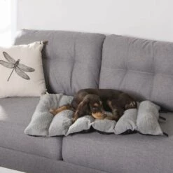 HOMEMAISON Matelas De Voyage Bicolore Avec Intérieur En Sherpa Taupe Gris 80 X 50 Cm - Taupe Gris -Cage, caisse et transport pour chien Soldes 42842244 3