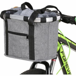 HAPPYSHOPPING Doorslay Bike Panier Detachable Velo Avant Pet Carrier Toile Sac Avant Cadre En Alliage D'aluminium Panier Pet, Modele: Gris 2 - Modele : Gris 2
