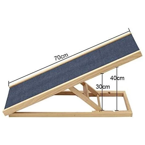 DAY PLUS Rampe Pour Chien Rampe Pour Animaux Compagnie Pour Voiture, Avec Hauteur Réglable, Rampe De Sécurité Pour Tapis Antidérapant, Conception Portable Pliable, Cadre En Bois Robuste 2 DAY PLUS Rampe Pour Chien Rampe Pour Animaux Compagnie Pour Voiture, Avec Hauteur Réglable, Rampe De Sécurité Pour Tapis Antidérapant, Conception Portable Pliable, Cadre En Bois Robuste – Image 2
