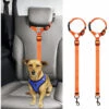 THSINDE Corde De Sécurité Pour Voiture Pour Animaux De Compagnie, Ceinture De Sécurité Pour Chien à Anneau, Corde De Traction Pour Siège Arrière 2pcs Orange