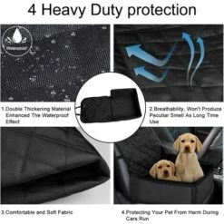 ALMI Sac De Transport Pour Chien Housse De Siège Auto Pour Chien, Sac De Sécurité Pour Animal Domestique Rehausseur De Siège,Transport Pliable Imperméable Lavable De Voiture Pour Chien Et Chat -Cage, caisse et transport pour chien Soldes 43879223 3