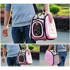 ALMI Sac De Transport Pour Chien Sac Transport Chat Chien Sac Transport Pour Animaux De Compagnie Respirant Et Pliable Pour Chats Chiens, Adapté Aux Chats Et Aux Chiens De Petite Et Moyenne Taille Rose36*20*23cm -Cage, caisse et transport pour chien Soldes 43884988 4