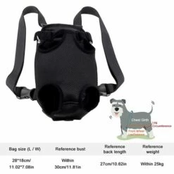 ALMI Sac De Transport Pour Chien Sac à Dos Chat Et Chien, Sangle à Dos Pour Animal De Compagnie Et Porte-Chien, Adapté Aux Voyages, Randonnées Et Camping Petits Chiens Et Chats, Sac Chien Extérieur Réglable, Petite Taille-Noir -Cage, caisse et transport pour chien Soldes 43885012 5