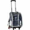 PawHut Sac à Dos Trolley Chariot Sur Roulettes 2 En 1 Pour Chien Chat Poignée Telescopique 6 Roues En étoile Coussin Et Attache Inclus Oxford Motif écailles Gris Brillant - Gris