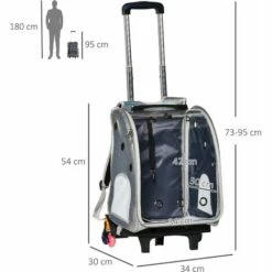 PawHut Sac à Dos Trolley Chariot Sur Roulettes 2 En 1 Pour Chien Chat Poignée Telescopique 6 Roues En étoile Coussin Et Attache Inclus Oxford Motif écailles Gris Brillant - Gris 7 PawHut Sac à Dos Trolley Chariot Sur Roulettes 2 En 1 Pour Chien Chat Poignée Telescopique 6 Roues En étoile Coussin Et Attache Inclus Oxford Motif écailles Gris Brillant - Gris -Cage, caisse et transport pour chien Soldes 44066330 3