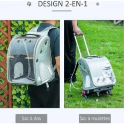 PawHut Sac à Dos Trolley Chariot Sur Roulettes 2 En 1 Pour Chien Chat Poignée Telescopique 6 Roues En étoile Coussin Et Attache Inclus Oxford Motif écailles Gris Brillant - Gris 8 PawHut Sac à Dos Trolley Chariot Sur Roulettes 2 En 1 Pour Chien Chat Poignée Telescopique 6 Roues En étoile Coussin Et Attache Inclus Oxford Motif écailles Gris Brillant - Gris -Cage, caisse et transport pour chien Soldes 44066330 4