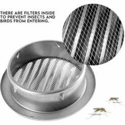 BEARSU Sphère Vent D'air En Acier Inoxydable Grille De Ventilation Thicken Hotte Murale De Montage Covers D'échappement Salle De Bains Cuisine évents Ventilateur Et Aérateurs (120mm) -Cage, caisse et transport pour chien Soldes 44399469 3