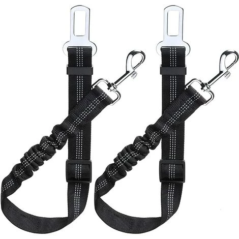 BARES Lot De 2 Voiture Ceinture De Securite Pour Chien, Avec Système D'absorption Des Chocs Et Mousqueton Solide Réglable Harnais Pour Chien Et Chat (Noir) 1 BARES Lot De 2 Voiture Ceinture De Securite Pour Chien, Avec Système D'absorption Des Chocs Et Mousqueton Solide Réglable Harnais Pour Chien Et Chat (Noir)