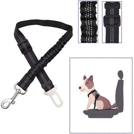BARES Lot De 2 Voiture Ceinture De Securite Pour Chien, Avec Système D'absorption Des Chocs Et Mousqueton Solide Réglable Harnais Pour Chien Et Chat (Noir) 2 BARES Lot De 2 Voiture Ceinture De Securite Pour Chien, Avec Système D'absorption Des Chocs Et Mousqueton Solide Réglable Harnais Pour Chien Et Chat (Noir) – Image 2