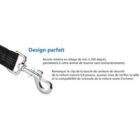 BARES Lot De 2 Voiture Ceinture De Securite Pour Chien, Avec Système D'absorption Des Chocs Et Mousqueton Solide Réglable Harnais Pour Chien Et Chat (Noir) 4 BARES Lot De 2 Voiture Ceinture De Securite Pour Chien, Avec Système D'absorption Des Chocs Et Mousqueton Solide Réglable Harnais Pour Chien Et Chat (Noir) – Image 4