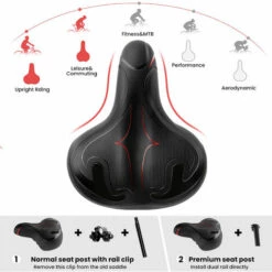 Vélo Tricycle Siège De Vélo Selle Coussin De Siège Coussin Soutien Adultes Enfants Rouge Jmax -Cage, caisse et transport pour chien Soldes 44650922 3