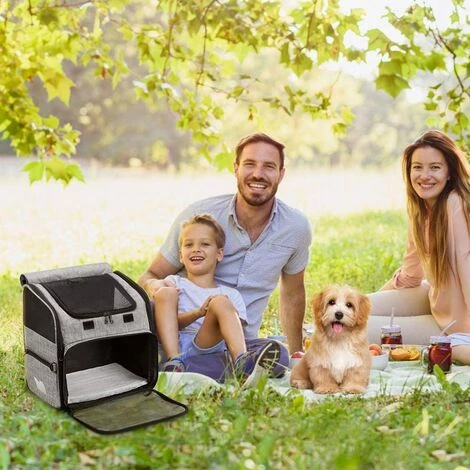 ELLE Sac à Dos Pour Animaux De Compagnie Chiens/Chats, Sac De Transport Portatif Pour Animaux De Compagnie Avec Sac De Voyage Polyvalent Pliable Et Respirable, Idéal Pour Les Animaux De 3-10 Kg 2 ELLE Sac à Dos Pour Animaux De Compagnie Chiens/Chats, Sac De Transport Portatif Pour Animaux De Compagnie Avec Sac De Voyage Polyvalent Pliable Et Respirable, Idéal Pour Les Animaux De 3-10 Kg – Image 2
