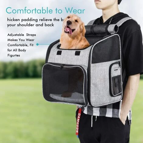 ELLE Sac à Dos Pour Animaux De Compagnie Chiens/Chats, Sac De Transport Portatif Pour Animaux De Compagnie Avec Sac De Voyage Polyvalent Pliable Et Respirable, Idéal Pour Les Animaux De 3-10 Kg 3 ELLE Sac à Dos Pour Animaux De Compagnie Chiens/Chats, Sac De Transport Portatif Pour Animaux De Compagnie Avec Sac De Voyage Polyvalent Pliable Et Respirable, Idéal Pour Les Animaux De 3-10 Kg – Image 3