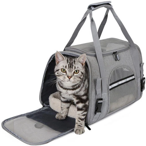 Sac De Transport Pour Chat, Triomphe Caisse Pliable Pour Chien Respirant, Avec Bandoulière Réglable Sac Transport Chien, Pour Chat Chaton Petit Chien Lapin Animal 3 Sac De Transport Pour Chat, Triomphe Caisse Pliable Pour Chien Respirant, Avec Bandoulière Réglable Sac Transport Chien, Pour Chat Chaton Petit Chien Lapin Animal – Image 3