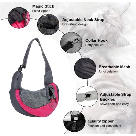 VERSAILLESFR Sac De Transport Chien Sac à Bandoulière Pour Chat Chiot Réglable Sac De Voyage Pour Petits Animaux Sac à Main Chien Avec Pochette En Filet Respirant Bleu -Versailles 2 VERSAILLESFR Sac De Transport Chien Sac à Bandoulière Pour Chat Chiot Réglable Sac De Voyage Pour Petits Animaux Sac à Main Chien Avec Pochette En Filet Respirant Bleu -Versailles – Image 2