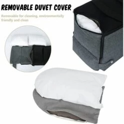 ALMI Siège Auto Pour Chien. Sac De Transport Chien Et Chat Siège D'appoint De Voiture Confortable Antidérapant Siège Rehausseur Pour Animaux De Compagnie Pour Petits Chiens(Gris，47x25x23cm) -Cage, caisse et transport pour chien Soldes 45523828 4