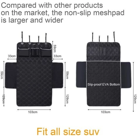 VERSAILLESFR Protection Coffre Voiture Chien Universelle, 2 Grandes Poches, Imperméable & Antidérapant, 185 X 105 Cm Couverture De Coffre Pour Plupart Voitures, Gris -Versailles 5 VERSAILLESFR Protection Coffre Voiture Chien Universelle, 2 Grandes Poches, Imperméable & Antidérapant, 185 X 105 Cm Couverture De Coffre Pour Plupart Voitures, Gris -Versailles – Image 5