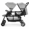 Poussette Double Pliable LUCKZON Poussettes BéBé Tandem à 4 Roues Pour Jumeaux, Jusqu'à 15 Kg - Gris