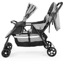 Poussette Double Pliable LUCKZON Poussettes BéBé Tandem à 4 Roues Pour Jumeaux, Jusqu'à 15 Kg - Gris -Cage, caisse et transport pour chien Soldes 46355237 3