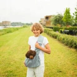 4Lazylegs Sac De Transport Bandoulière Pocket Canvas Toile 15 Kg Gris - Gris -Cage, caisse et transport pour chien Soldes 4679411 4