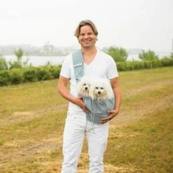 4Lazylegs Sac De Transport Bandoulière Pocket Canvas Toile 15 Kg Gris - Gris -Cage, caisse et transport pour chien Soldes 4679411 5