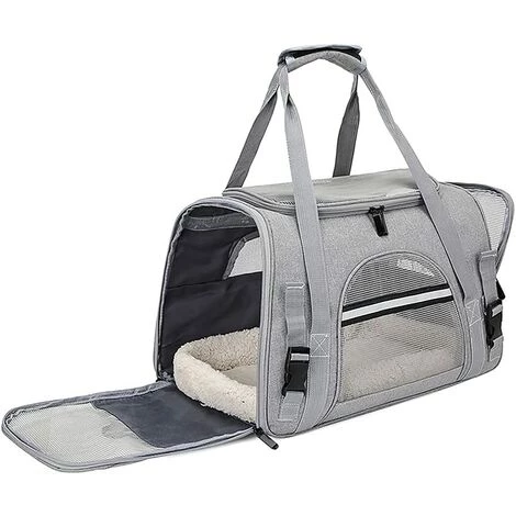 Sac De Transport Pour Chat, Caisse Pliable Pour Chien Respirant, Avec Bandoulière Réglable Sac Transport Chien, Pour Chat Chaton Petit Chien Lapin,Grey,Irisfr 3 Sac De Transport Pour Chat, Caisse Pliable Pour Chien Respirant, Avec Bandoulière Réglable Sac Transport Chien, Pour Chat Chaton Petit Chien Lapin,Grey,Irisfr – Image 3