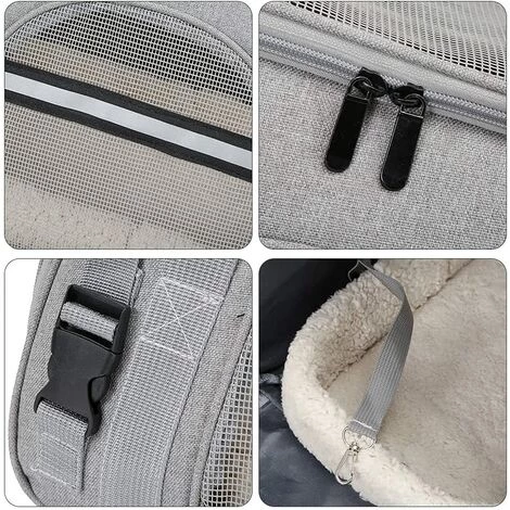 Sac De Transport Pour Chat, Caisse Pliable Pour Chien Respirant, Avec Bandoulière Réglable Sac Transport Chien, Pour Chat Chaton Petit Chien Lapin,Grey,Irisfr 4 Sac De Transport Pour Chat, Caisse Pliable Pour Chien Respirant, Avec Bandoulière Réglable Sac Transport Chien, Pour Chat Chaton Petit Chien Lapin,Grey,Irisfr – Image 4